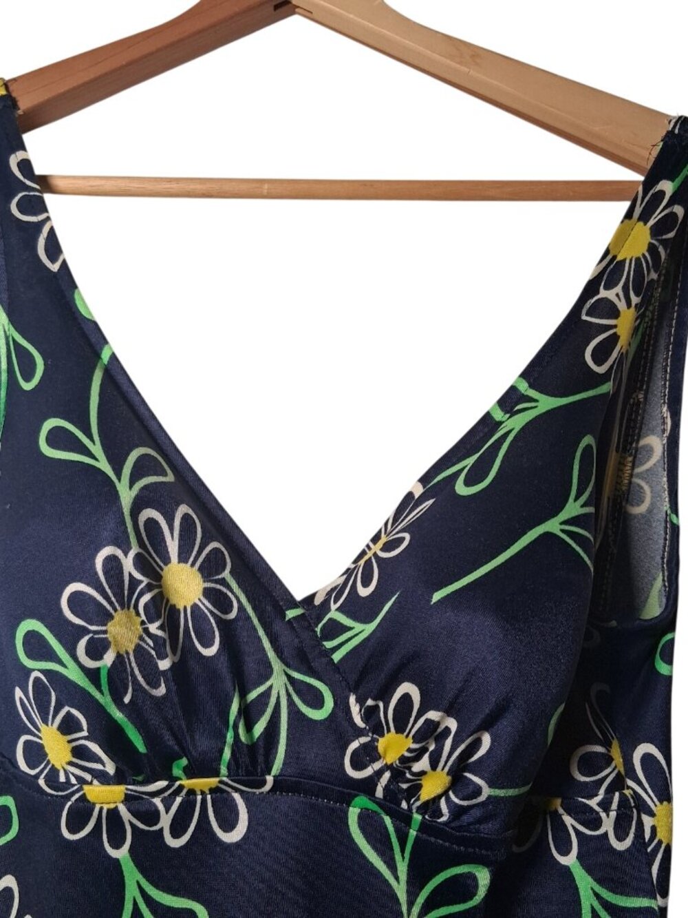 Vintage Jantzen Bathing Suit Swim Dress 16 Blue Daisy Flowers 1660s 1970s USA - Picture 5 of 16